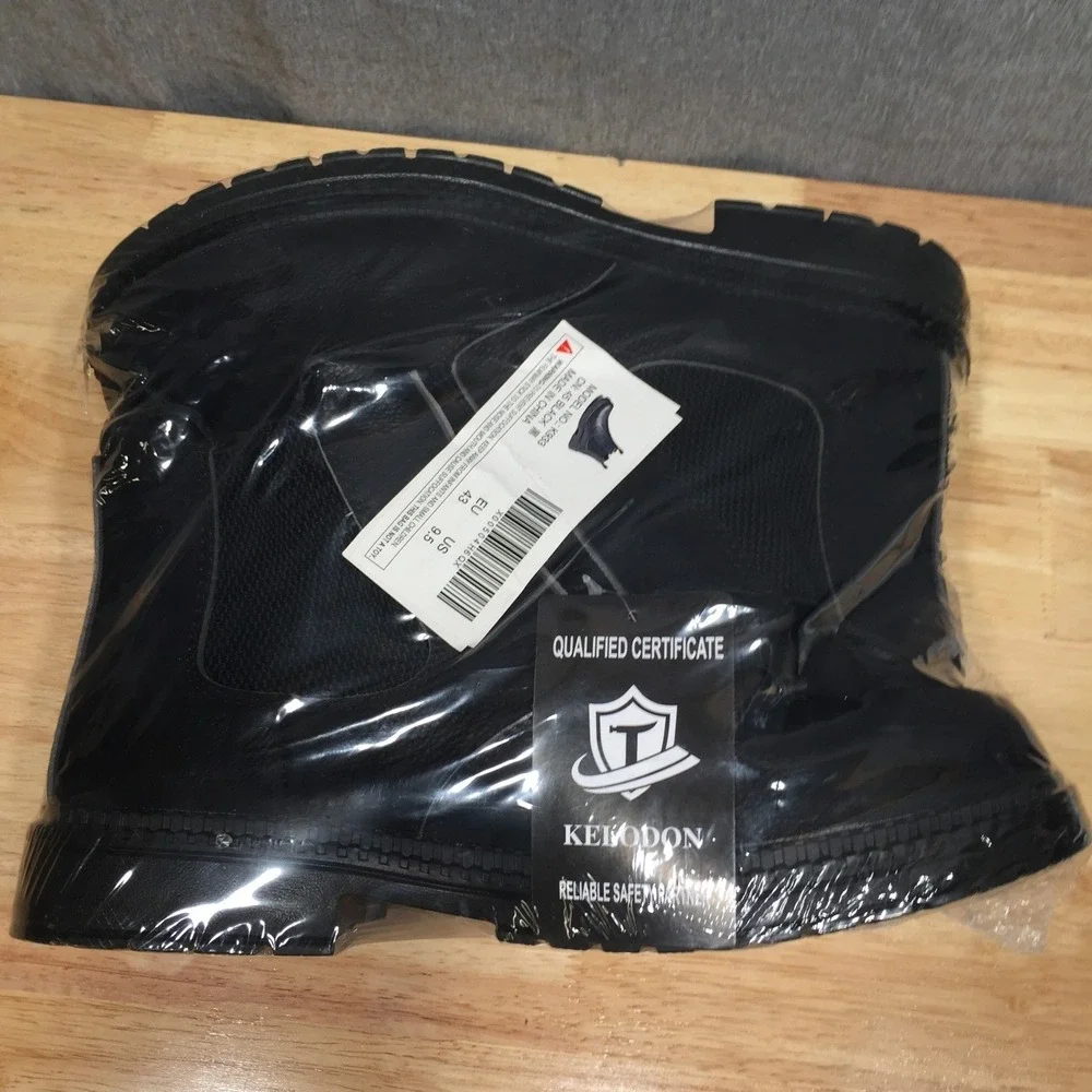 Kelodon K933 Mens Safety Boots Black‎ Chelsea Work Boots US EU 43 NEW